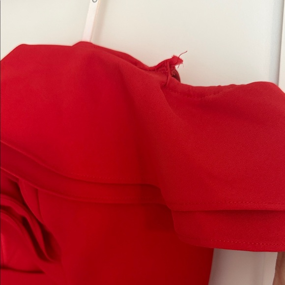 Chic Strapless Red Ruffle Dress - Picture 8 of 8